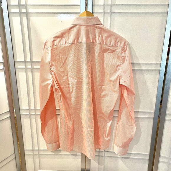 H&M Orange Pin Stripe Men's Button Down Dress Shirt -Size M - Picture 4 of 5